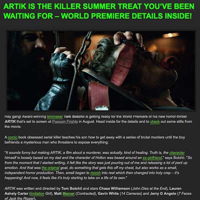 ARTIK IS THE KILLER SUMMER TREAT YOU’VE BEEN WAITING FOR – WORLD PREMIERE DETAILS INSIDE!